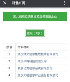 熱烈祝賀湖北省47家企業成功獲得信息系統集成服務壹級、貳級資質認定